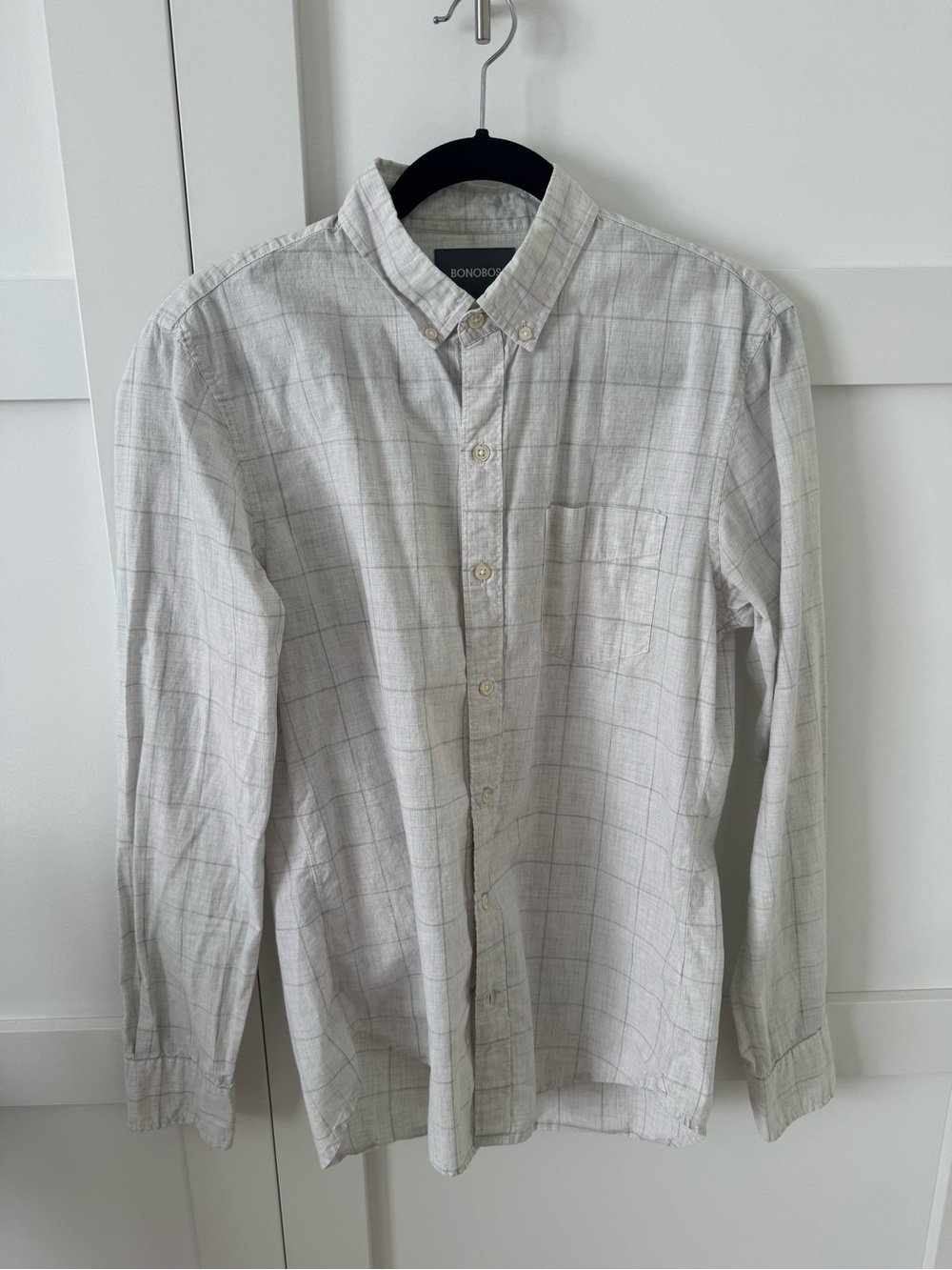 Bonobos Light White Plaid Button-Down Shirt